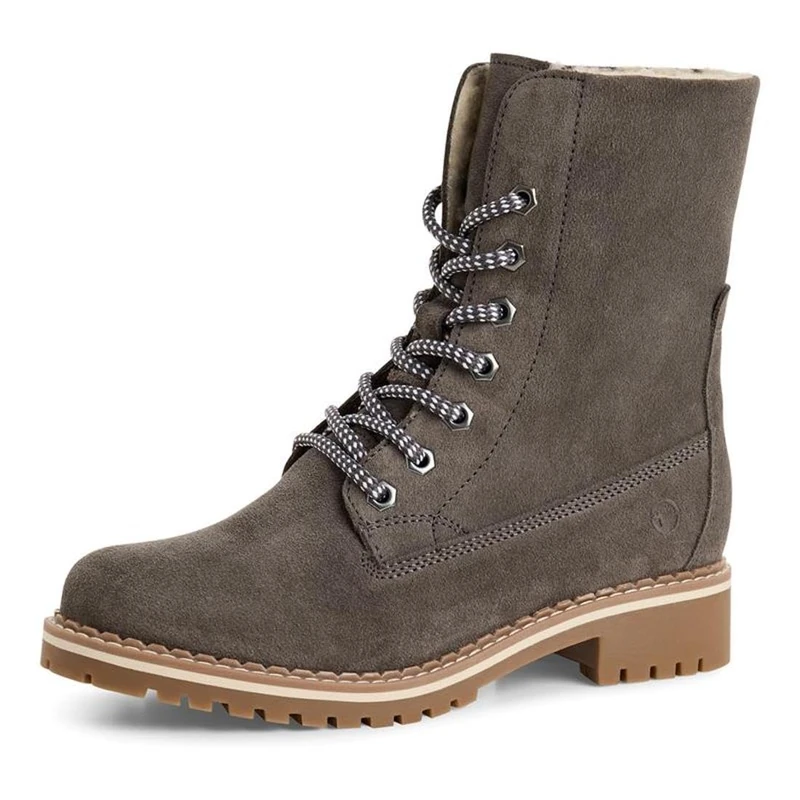 Tamaris Women's Damen Wl Lace Boot 1-26993-41 Snow, Charcoal, 5 UK