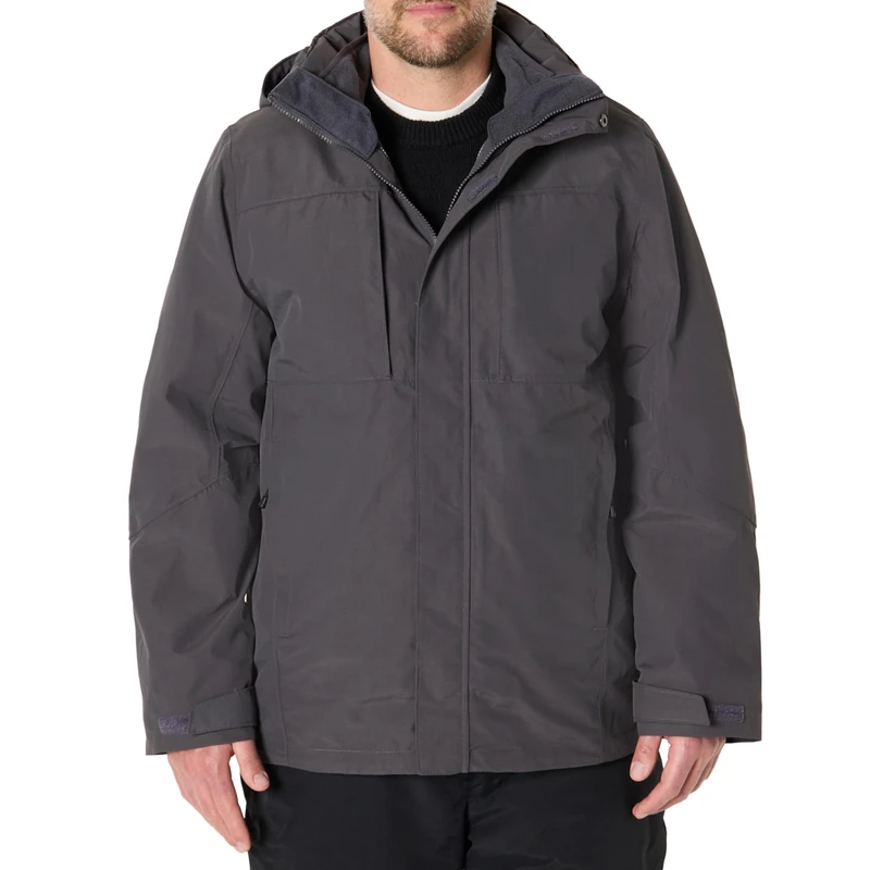 Amazon Essentials Men's Water-Resistant 3 in 1 Snow Jacket, Charcoal, XL