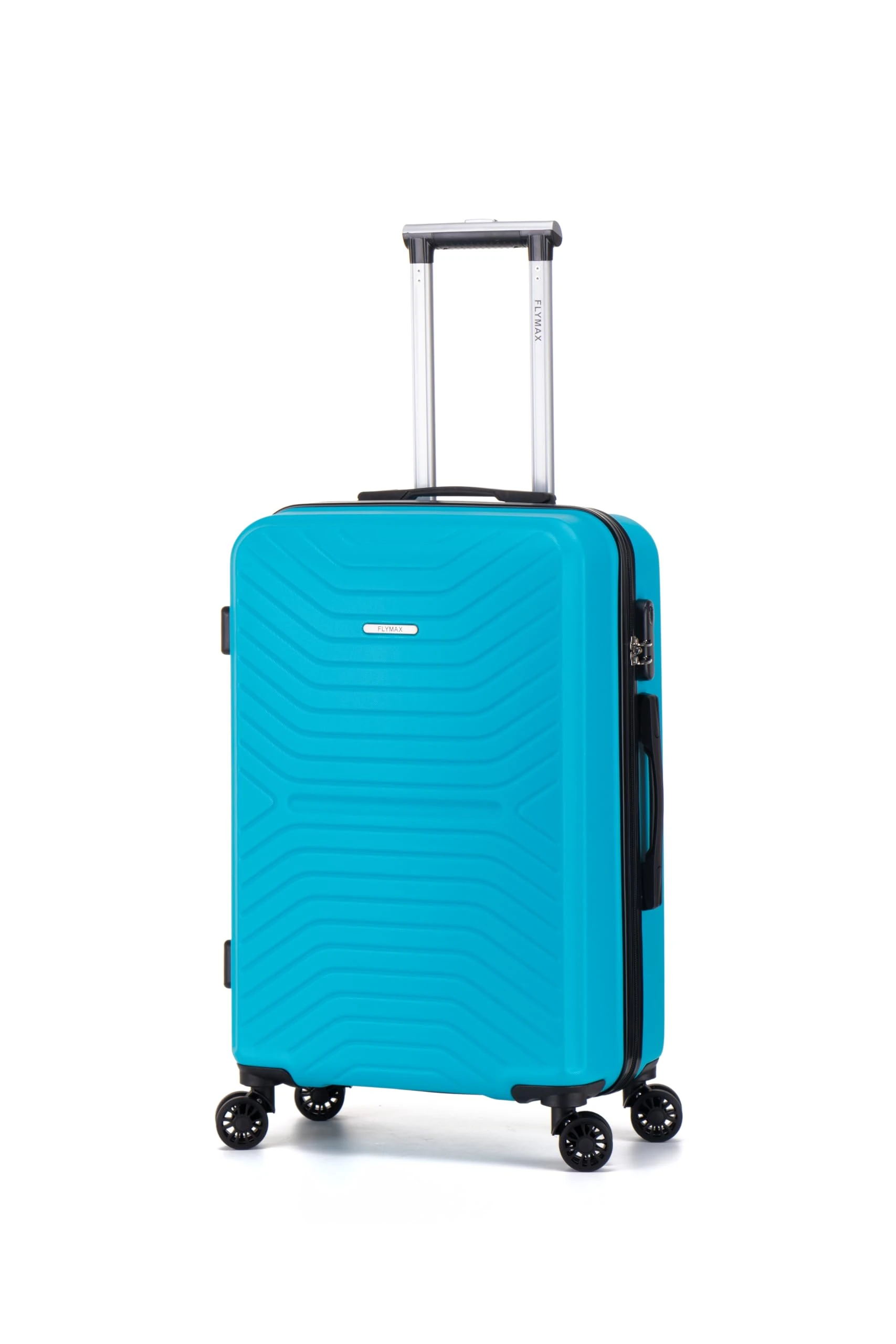 FLYMAX 24" Medium Suitcase 4 Wheel Lightweight Luggage Hard Shell ABS Travel Case Hold Check in Fits 15kg - 20kg Medium Size + 3 Digit Lock + Telescopic Handle 67 Litre Capacity