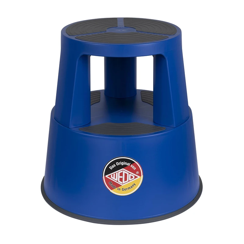 WEDO Super Step Rolling Stool - Robust Step Stool Made of Unbreakable Plastic, TÜV/GS Tested According to EU Standard EN 14183-F, Non-Slip & Rollable, Made in Germany, Height Approx. 43 cm, Load