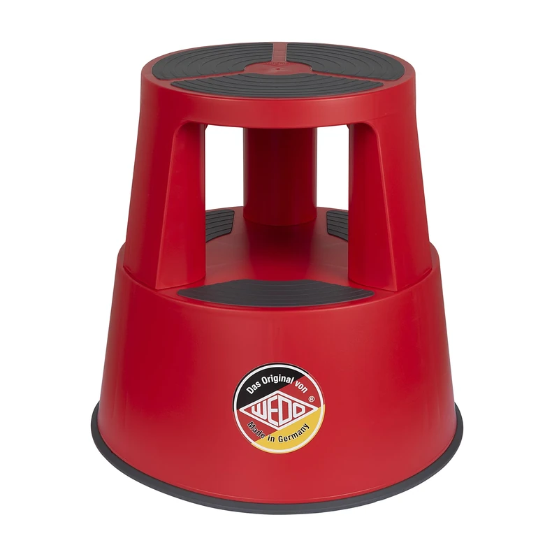 WEDO Super Step Rolling Stool - Robust Step Stool Made of Unbreakable Plastic, TÜV/GS Tested According to EU Standard EN 14183-F, Non-Slip & Rollable, Made in Germany, Height Approx. 43 cm, Load