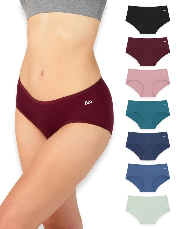 Bea 7-pack Super Soft Bamboo Knickers for Women Multipack - Mid Rise, Breathable, Full Coverage, Women's Underwear