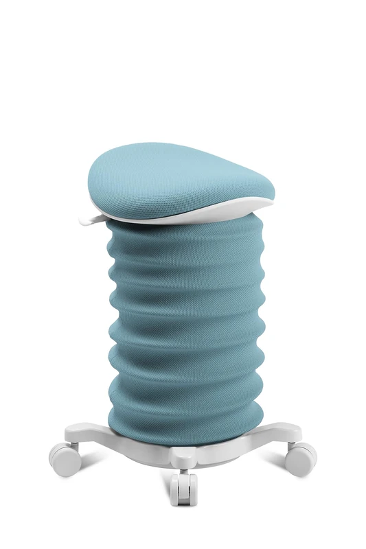 Topstar Sitness 4D with Wheels - AGR Certified Dynamic Stool Papyrus - Soft Blue Fabric HI6, Ergonomic Office Stool - Height Adjustable - Strengthens the Back - Relieves the Intervertebral Discs