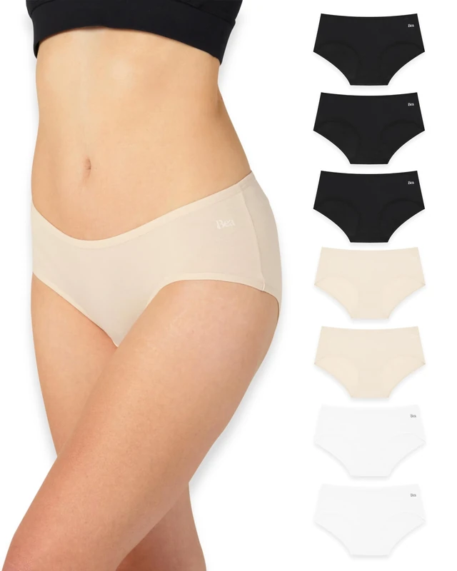 Bea 7-pack Super Soft Bamboo Knickers for Women Multipack - Mid Rise, Breathable, Full Coverage, Women's Underwear