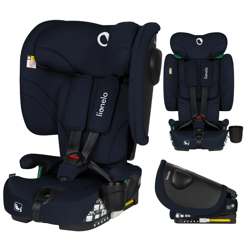 LIONELO Foldable Car Seat Nelly I-Size with ISOFIX for Children Approx. 76-150cm, Forward Facing, TT Strap Side Protection, Adjustable Headrest & Backrest