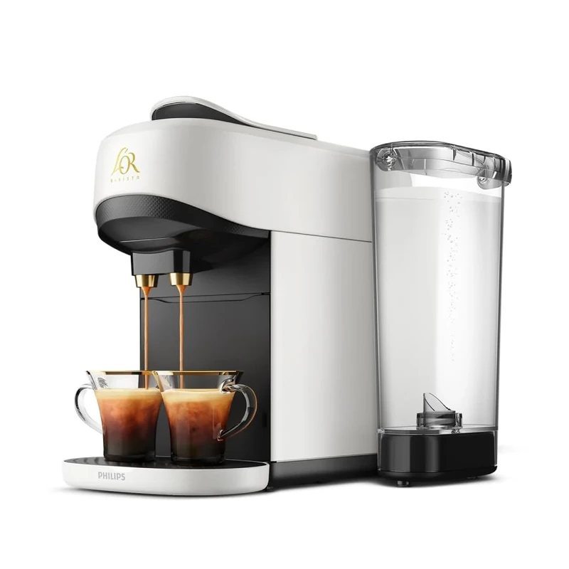 Philips L’OR BARISTA Absolu Capsule Coffee Machine – 19 Bar System, Dual Capsule Recognition, Enjoy Over Ice, Intensity Boost, XXL Capsules Compatible, Satin White (LM9512/00)
