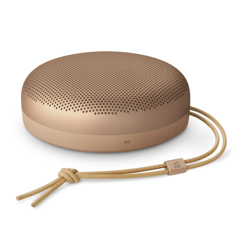Bang & Olufsen Beosound A1 (3rd gen) – Portable Compact Wireless Bluetooth Speaker, Waterproof (IP67), C2C certified, up to 24 hours of playtime and 3 Microphones for clear voice calls - Honey Tone