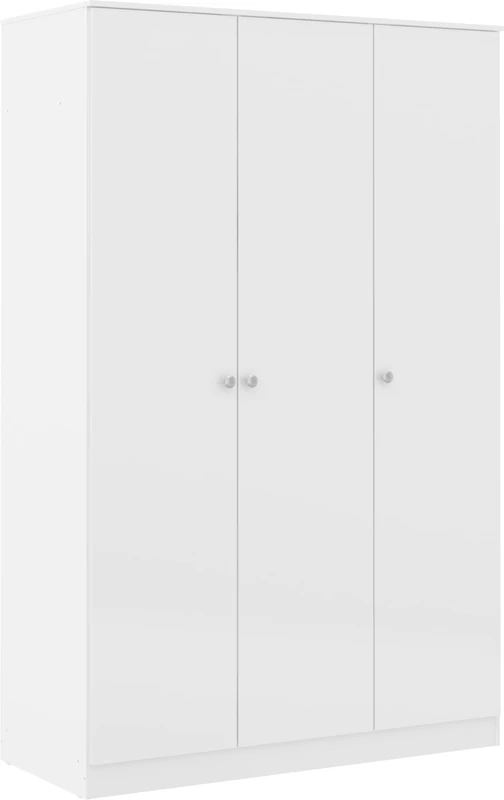 Seconique Denver 3 Door Wardrobe in White Gloss