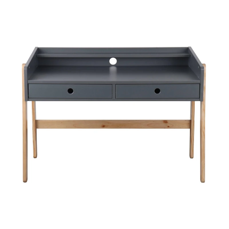 ARANAZ S.L. MANUFACTURAS DE LA MADERA Omar Desk with 2 Drawers and 2 Height Positions Grey