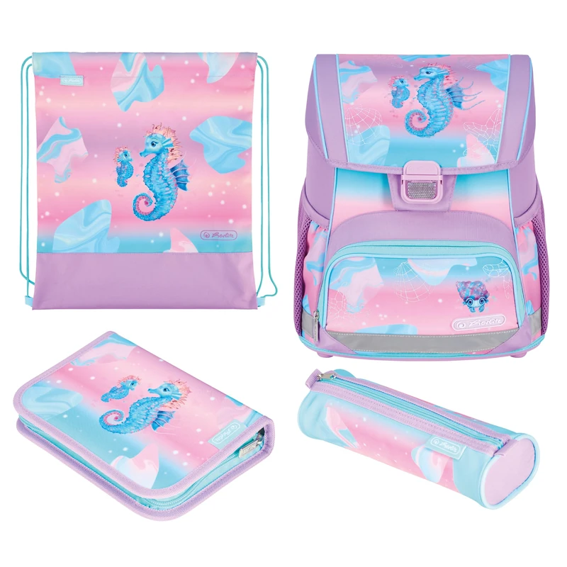 Herlitz Unisex Kids Loop Plus Primary School Bag Lilac Turquoise Pink, Lilac, Turquoise, Pink, 31 x 22 x 37 cm, 17 l