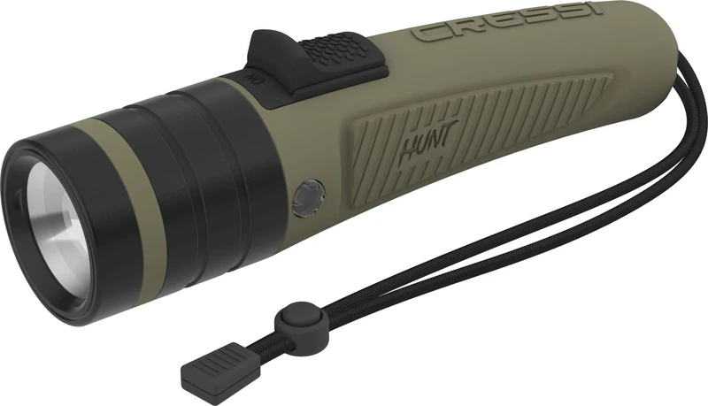 Cressi Hunt Torch 1600 Camouflage - High Luminosity Rechargeable LED Underwater Torch 1600 Lumen Waterproof IPX8 100m - Unisex Camouflage and Compact Specially designed for Spearfishing and Diving