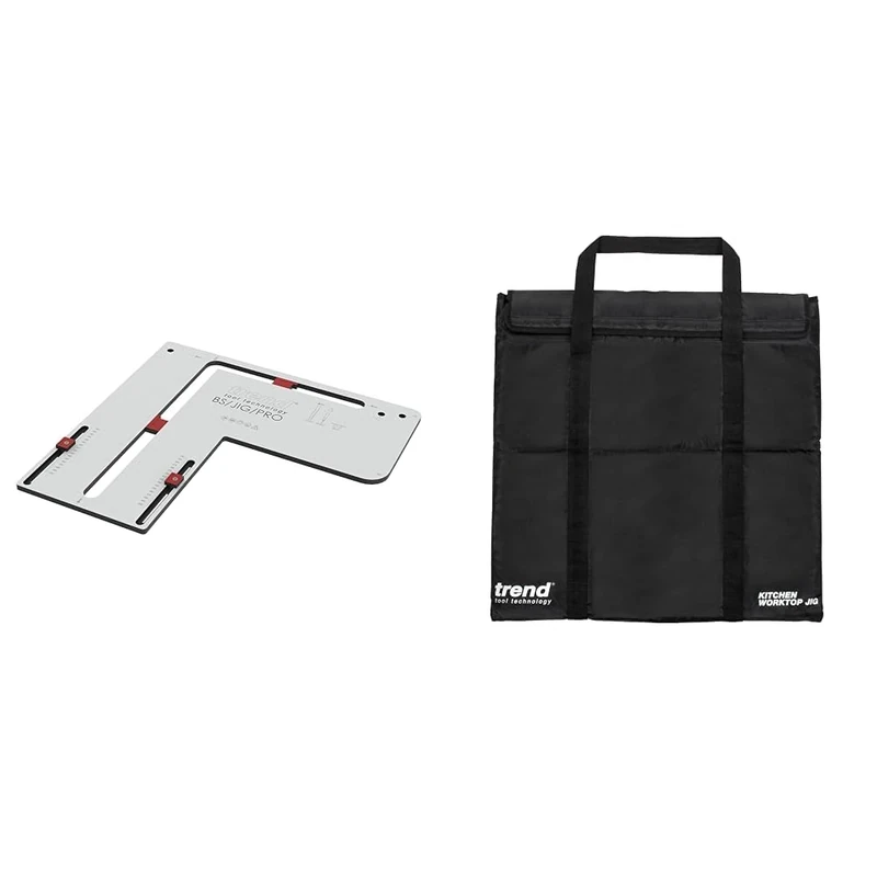 Trend Belfast Sink Router Jig and Heavy-Duty Storage Bag Bundle, Adjustable Aperture and Underside Drip Groove Jig, BS/JIG/PRO + CASE/DGBS
