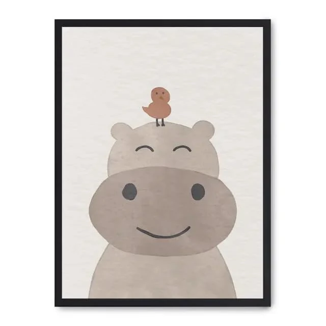 Cuadro hippopotamo and Bird_FASE5