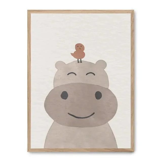 Cuadro hippopotamo and Bird_FASE5