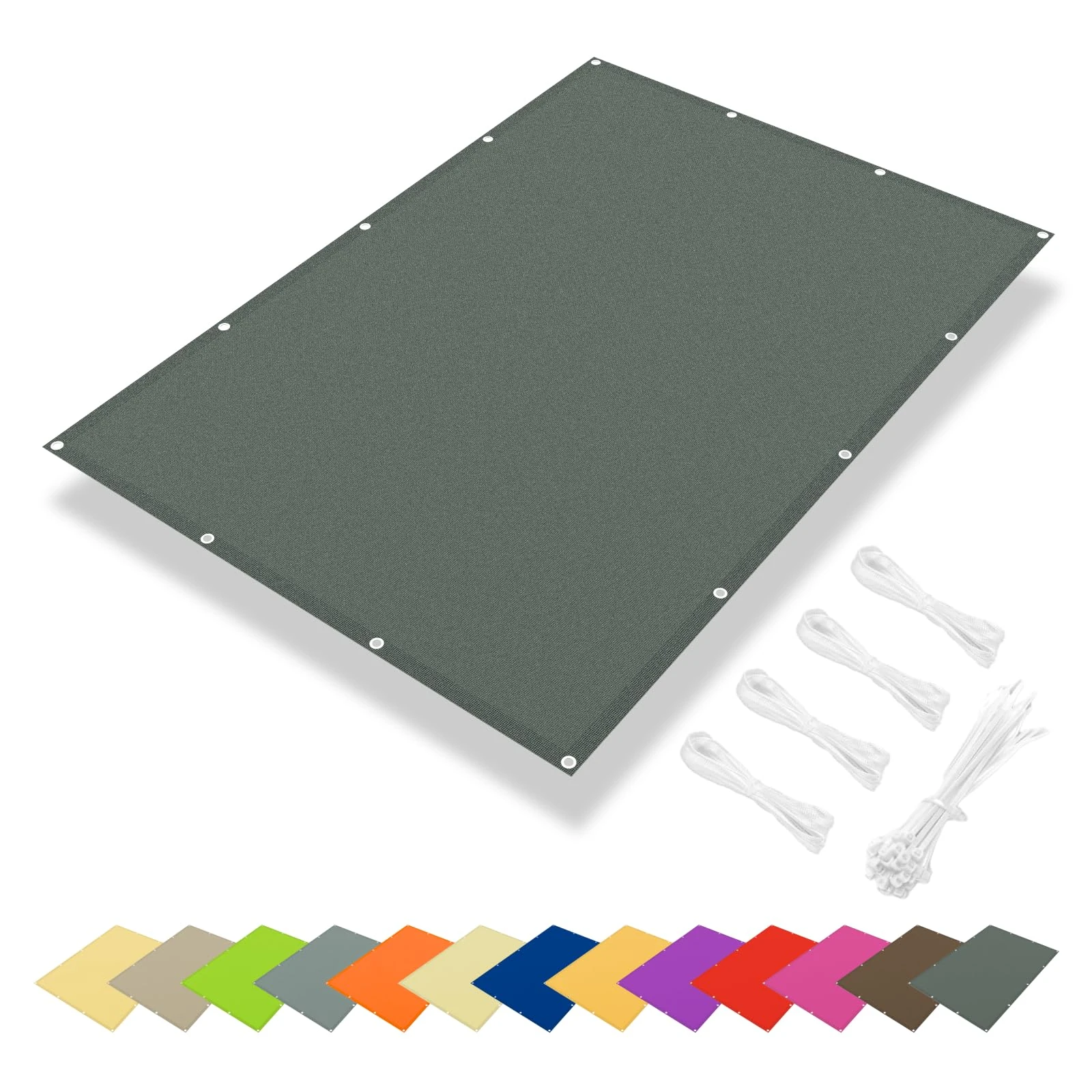 IOAOI Waterproof Sun Shade Sail 2x3M, 95% UV Block Rectangle Awning Canopy, Rectangle Shade Sails Garden Canopy with Free Rope, Square Sun Sail for Outdoor, Patio, Balcony, Pergola-Dark Grey