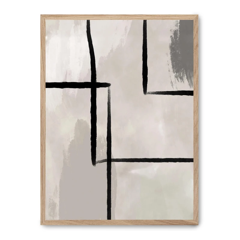 AlexandreHouse Cuadro Art with Black Lines ii_FASE5