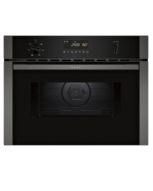 NEFF, N50, C1AMG84G1B, 60cm Built-in Microwave Oven with Hotair, Easy Clean and LCD display in Graphite-Grey