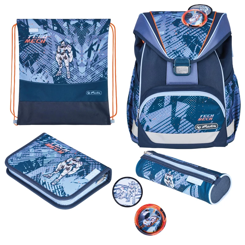 Herlitz Unisex Kids Ultralight Plus Primary School Bag Blue, blue, 36 x 28 x 21 cm, 16 l