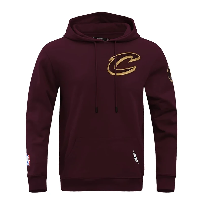 Pro Standard Mens NBA Cleveland Cavaliers Classic Chenille Pull Over Hoodie Wine XL