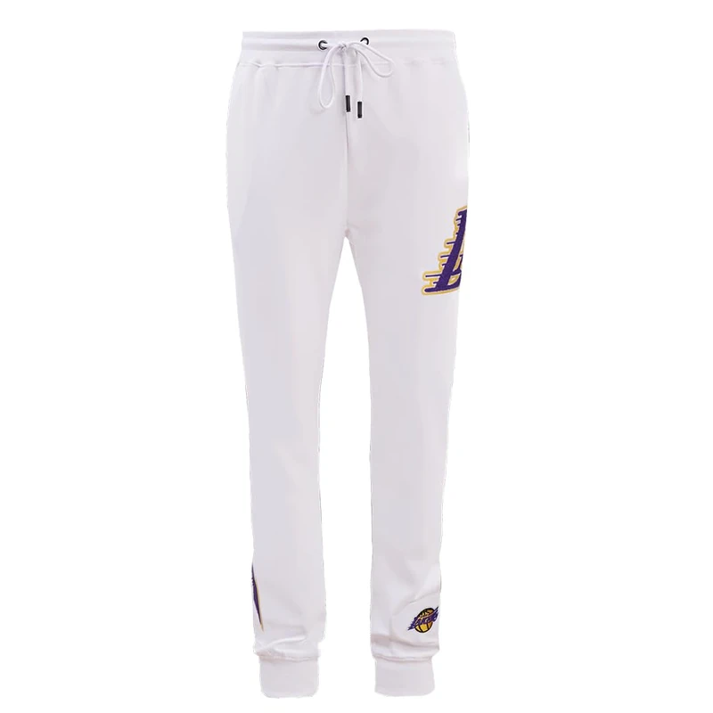 Pro Standard Mens NBA Los Angeles Lakers Classic Chenille Jogger White S - Image 1