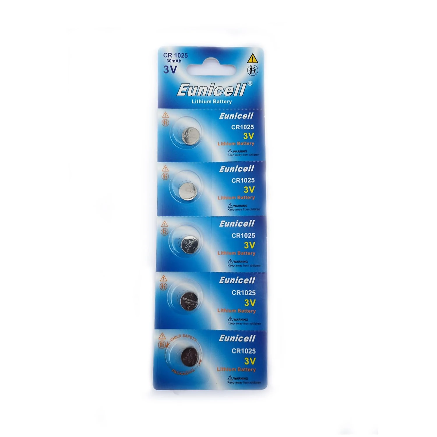 5 x CR1025 Eunicell 3V Lithium Coin Cell Button Batteries For Apple Airtags, Key Fobs, Home Devices, Fitness and Medical Accessories