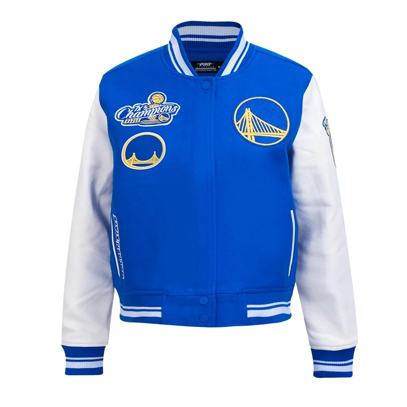 Pro Standard Womens NBA Golden State Warriors Retro Classics Varsity Jacket Royal Blue/White M