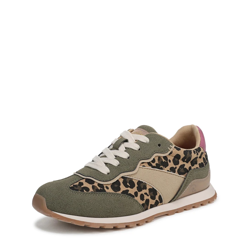 Blowfish Malibu Women's Valley Lace-Up Trainers, Olive Green Leopard, Medium Fit, UK 6