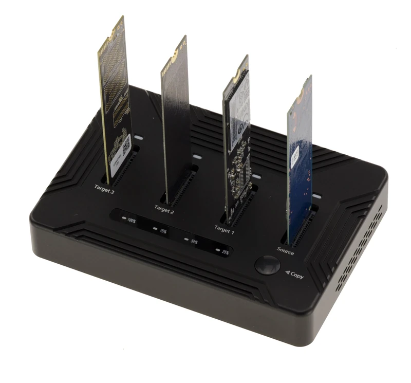 KALEA-INFORMATIQUE Cloning Station for 4 M2 NVMe Gen 3.0 and 4.0 SSDs with USB4 Thunderbolt 40G Link