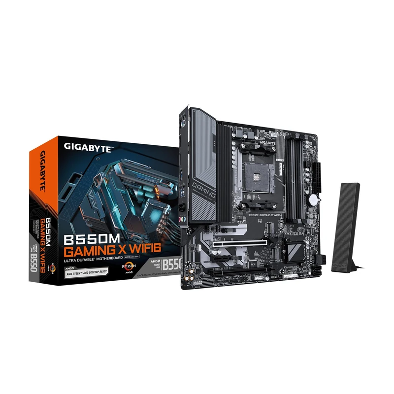 GIGABYTE B550M Gaming X WIFI6 Motherboard, Supports AMD AM4 Ryzen 5000 Processors, Micro-ATX, DDR4, 2X M.2, PCIe 4.0, WIFI6, 1GbE LAN, EZ-Latch
