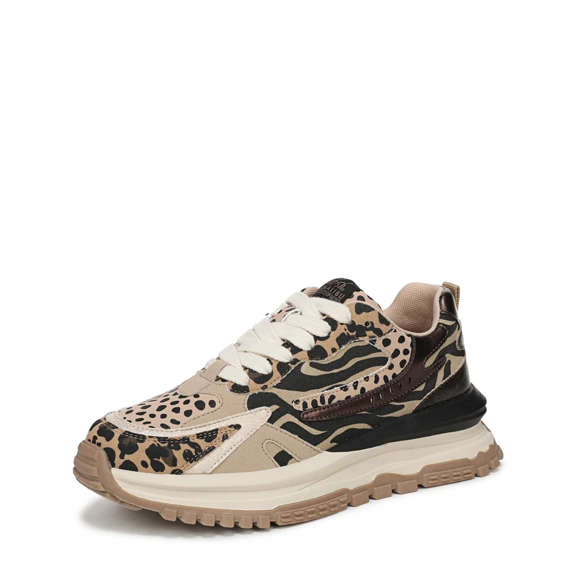 Blowfish Malibu Women's Tastic Lace-Up Trainers, Leopard Multi Print, Medium Fit, UK 3