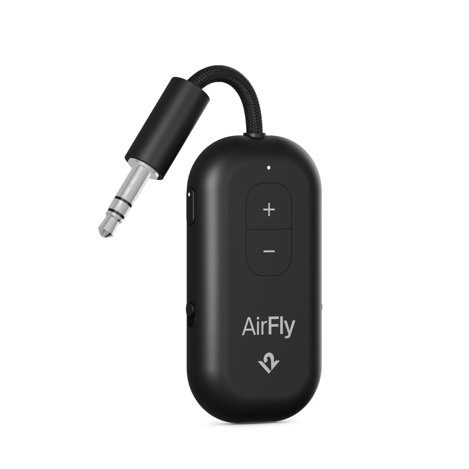 AirFly Pro 2 – Bluetooth Adapter for Airplane, Pair 2 AirPods or Wireless Headphones – 3.5mm AUX Bluetooth Transmitter and Receiver for Cars, Boats, Treadmills, TVs– Airplane Travel Essentials, Black