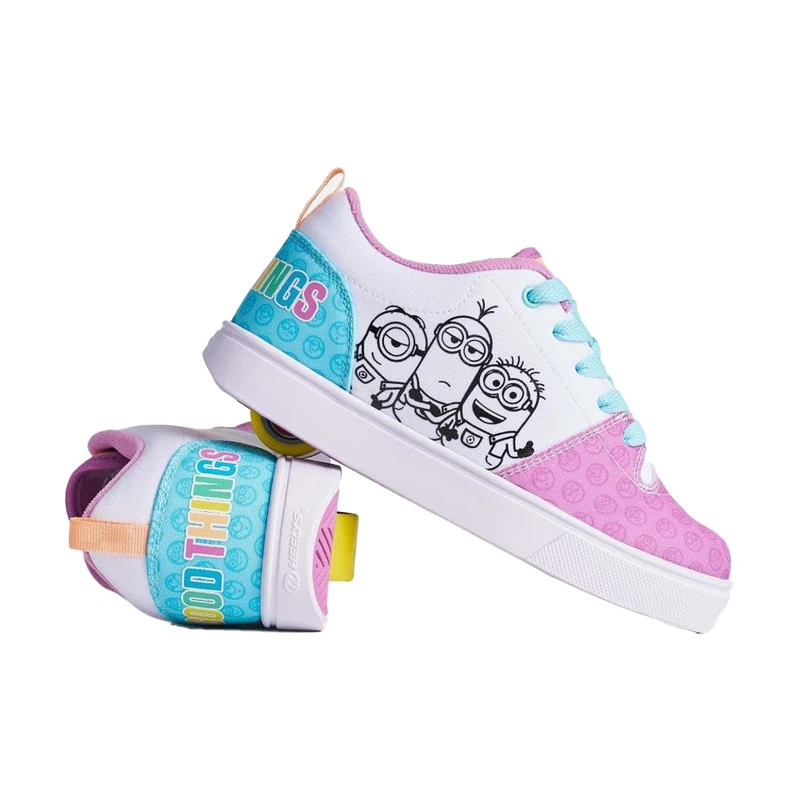 Heelys x Minions Minions Ezzential(HE01299100) Wheeled Shoe, White/Purple/Sky Blue, Child, 5 - Image 1