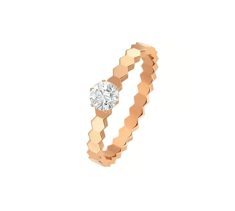 Chaumet Pre-loved Rose Gold Diamond Bee My Love Solitaire Ring
