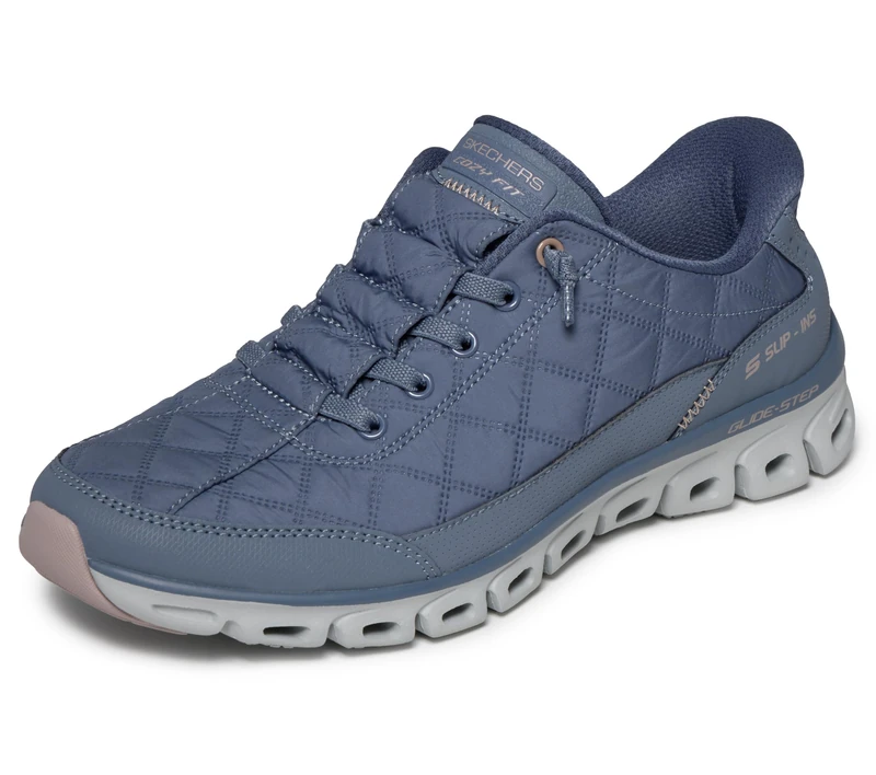 Skechers Women's Glide-Step AT Ease Trainers, Slate Cozypoly, 4.5 UK