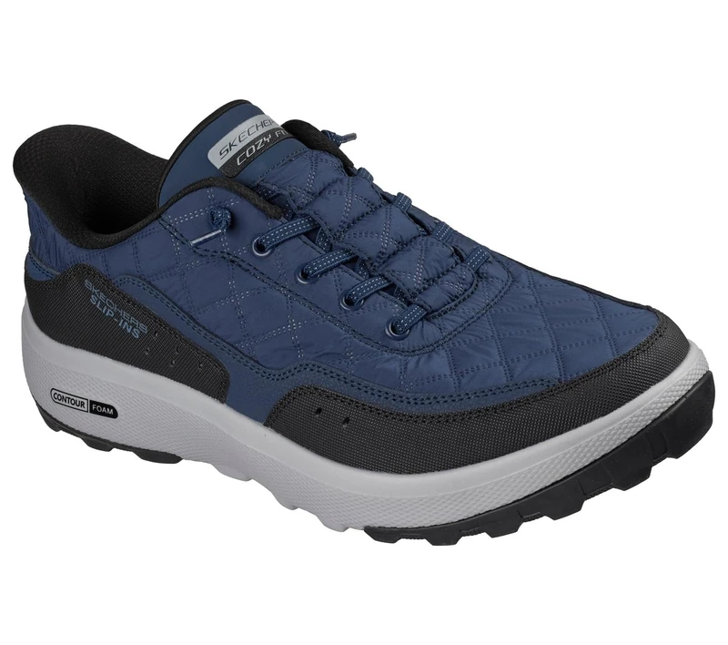 Skechers Men's Urban Explore Sneaker, Navy Textile/Synthetic/Black Trim, 12 UK