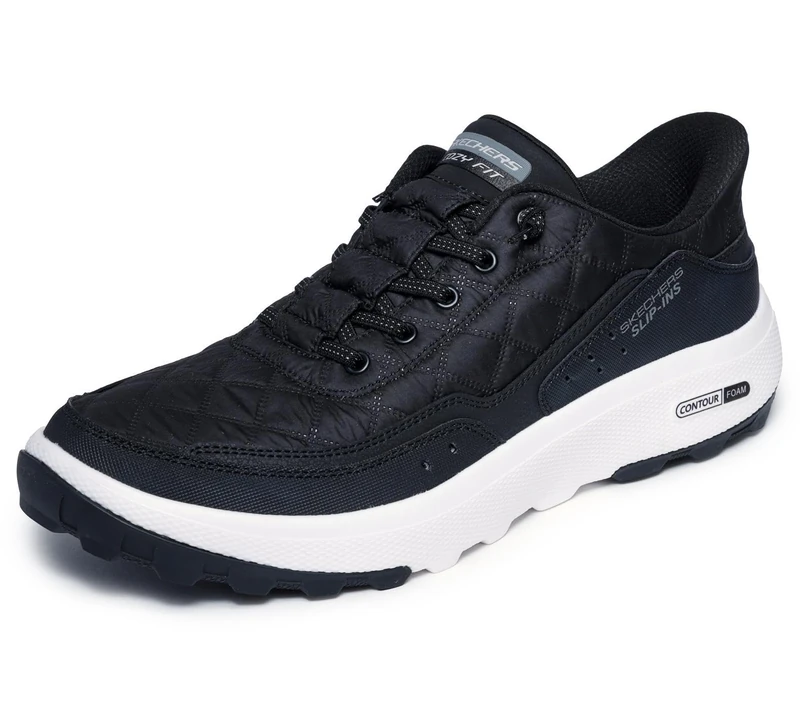 Skechers Men's Urban Explore Slip-in Trainers, Black Textile/Synthetic/White Trim, 12 UK - Image 1