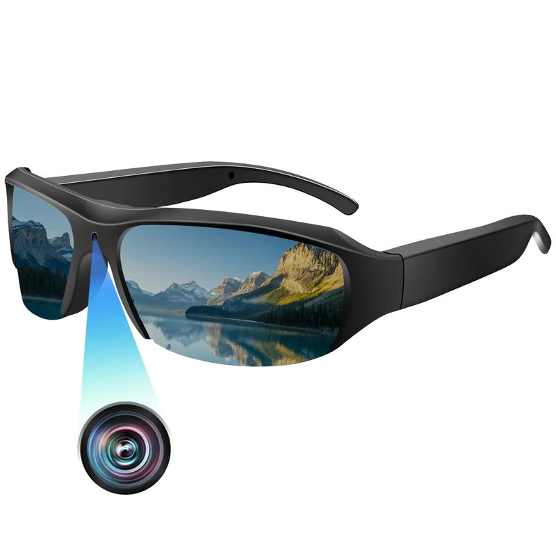 Nisanuki Spy Camera Sunglasses, Mini Spy Glasses HD Micro Camera Hidden Portable Camcorder Sports Video Recorder Photos for Outdoor