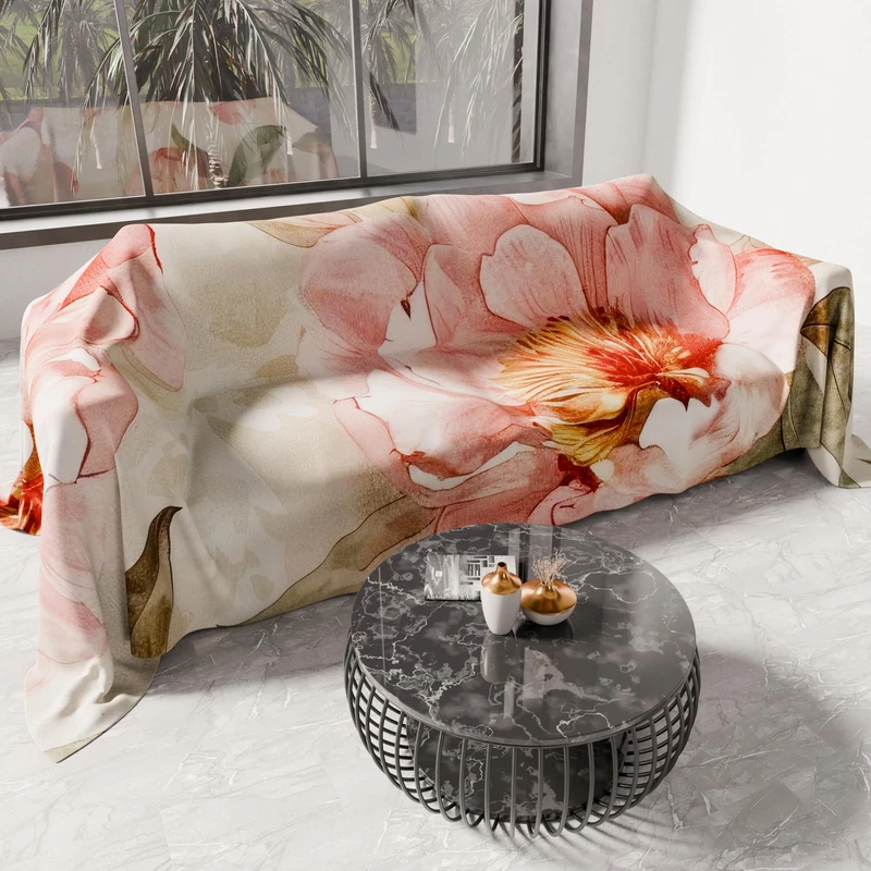 PETTI Artigiani Italiani - Spring Summer Double Bedspread Lightweight Double Bed Sheet Bedspread Floral 20 100% Made in Italy