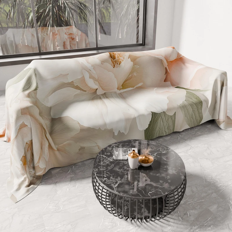 PETTI Artigiani Italiani - Spring Summer Double Bedspread Light Blanket Double Bed Linen Bedspread Floral 40 100% Made in Italy