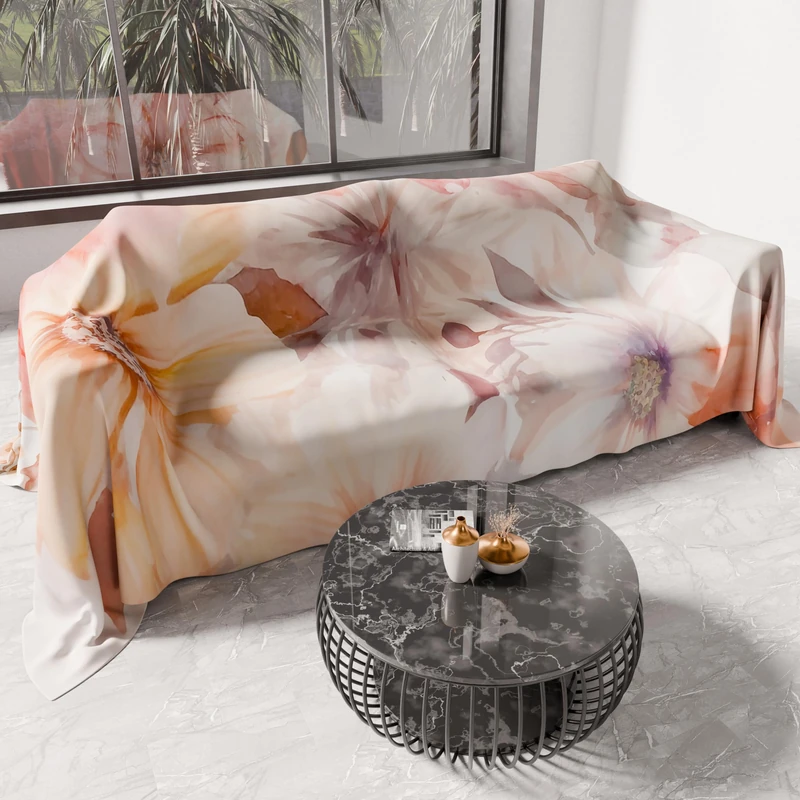 PETTI Artigiani Italiani - Spring Summer Double Bedspread Lightweight Double Bed Sheet Floral 1 100% Made in Italy