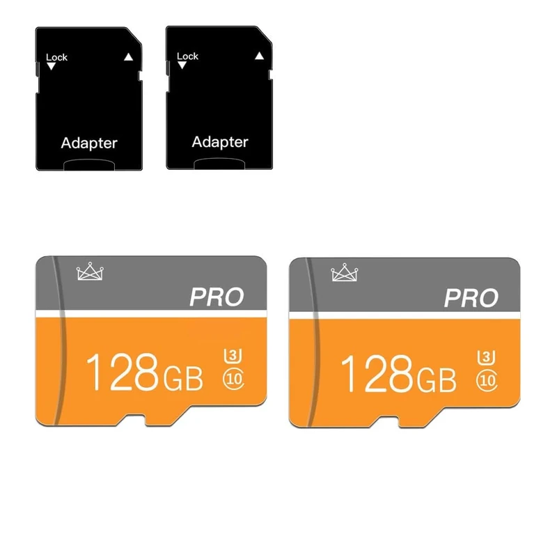 128GB Memory Card Class 10 TF Card with adapter Fast speed TF Card for Tablet/Mobile Phone/Camera/Car Audio/Game Console(2 Pcs 128GB)