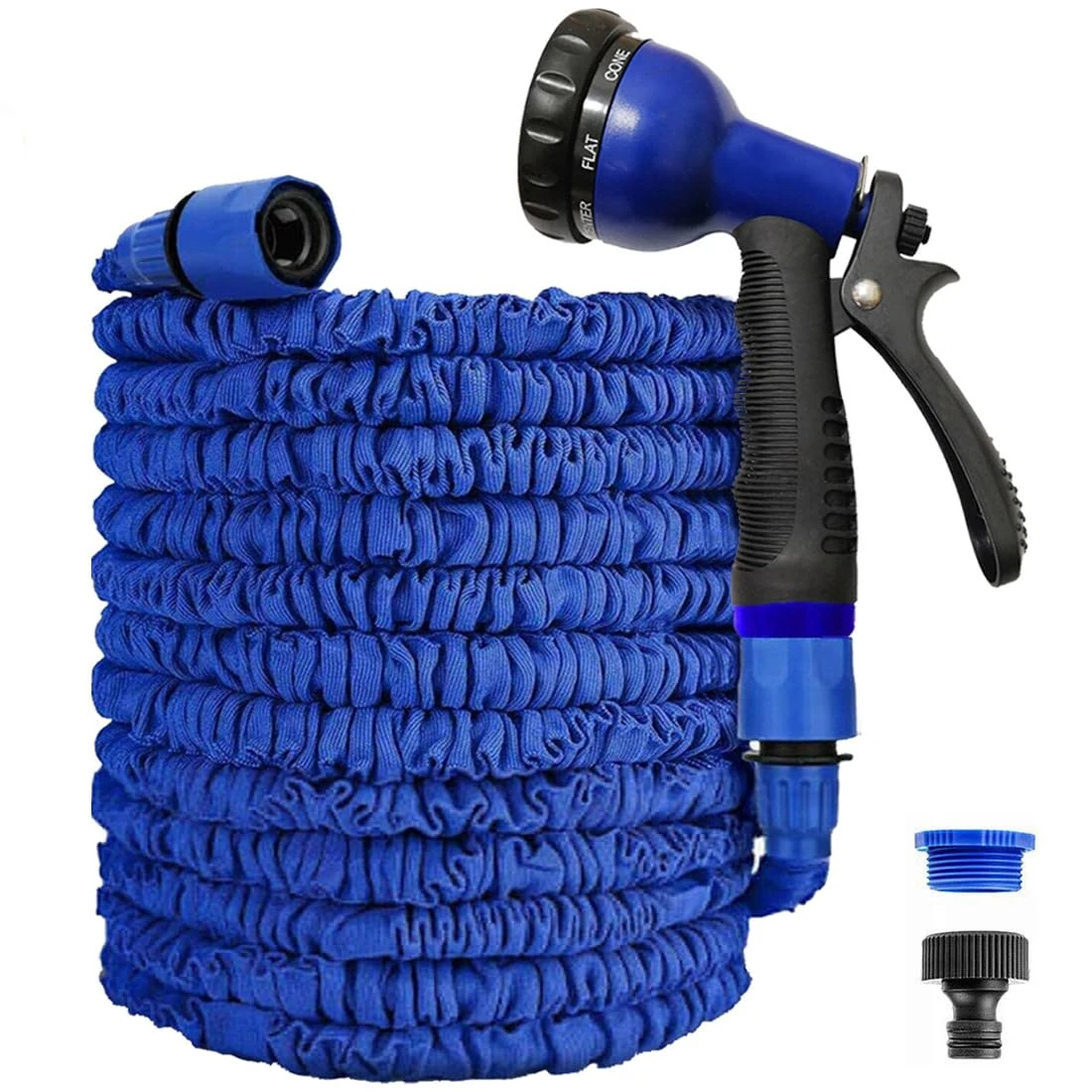 Expandable Garden Hose 50ft, Hosepipes for Garden, Retractable Hose Pipe Flexible Stretch Water Hoses for Home Lawn Car with 8 Function Professional Expanding Hoses (50ft, Blue)