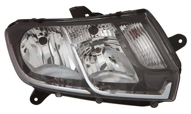 PROPOSTEONLINE Headlight made for Dacia LOGAN 2013 Right Side H7-H1-PY24W-W21-5W alog. Prepared for Electric Adjustment 260106223R