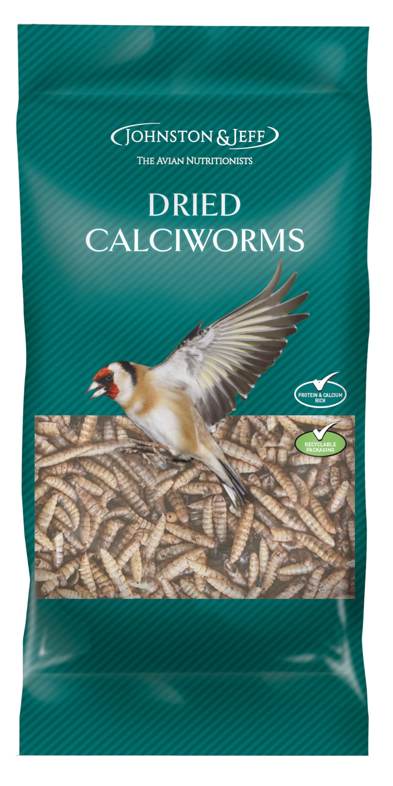 Johnston & Jeff 100g Dried Calciworms Premium Wild Bird Food Wildlife