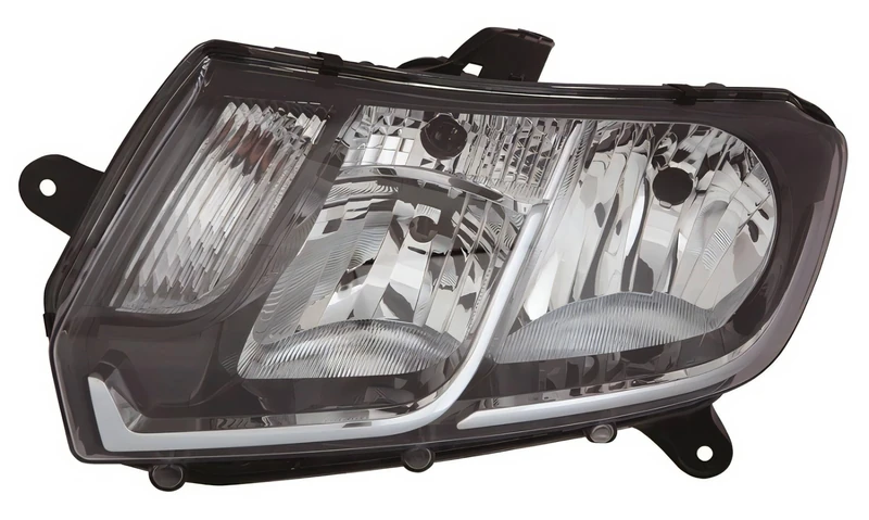 PROPOSTEONLINE Headlight made for Dacia LOGAN 2013 driver side H7-H1-PY24W-W21-5W alog. prepared for electrical adjustment 260607796R