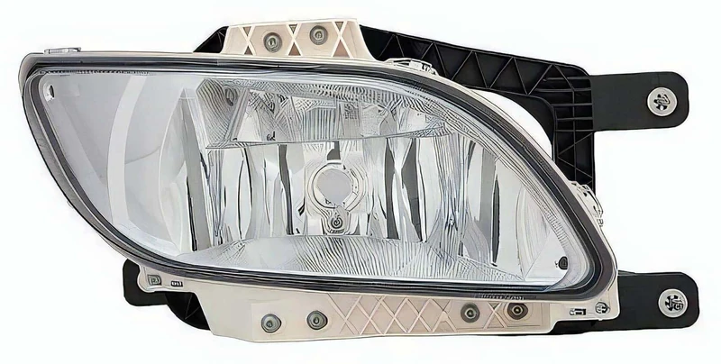 PROPOSTEONLINE Fog light made for DAF LF from year 2014 passenger side H11 upper edge chrome 1892912
