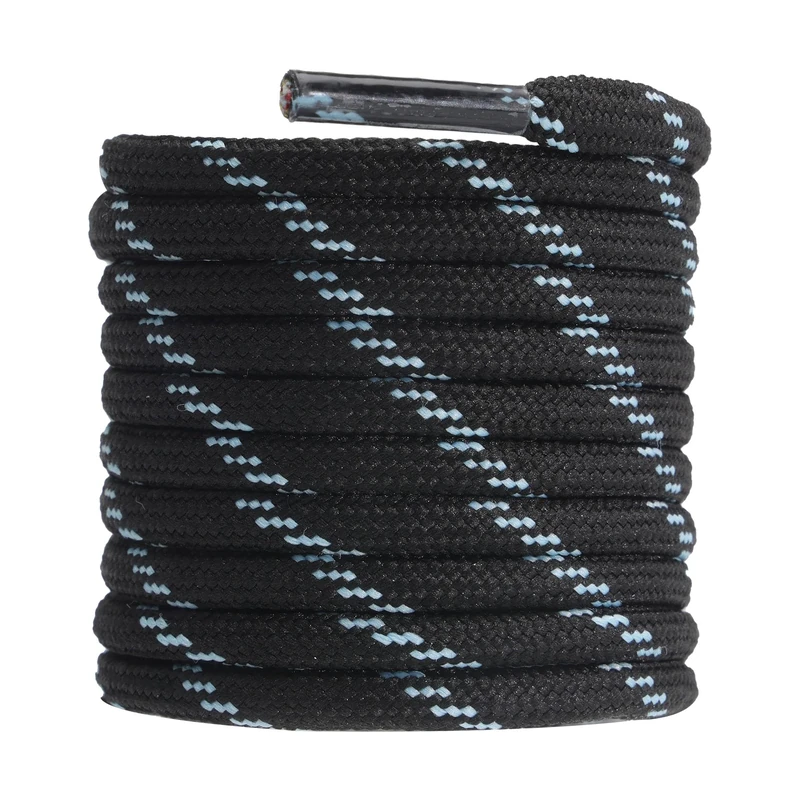 CCSOFTIME 1 Pair Strong Work Boot Laces,Heavy Duty Shoe Laces for Dewalt,Hiking,Walking Boots,Steel Toe Cap Safety Boot,4.5mm Thick Round Shoelaces for Womens Mens Kids(Black Blue-90cm)