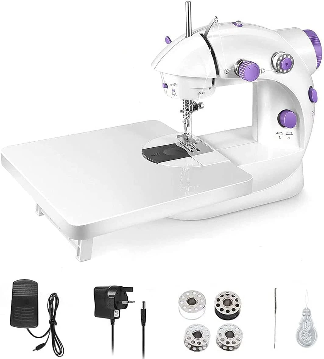 Sewing Machine, Portable Sewing Machine with Telescopic Table and Built-in Light, Suitable for Beginners or Professional Tailors or DIY