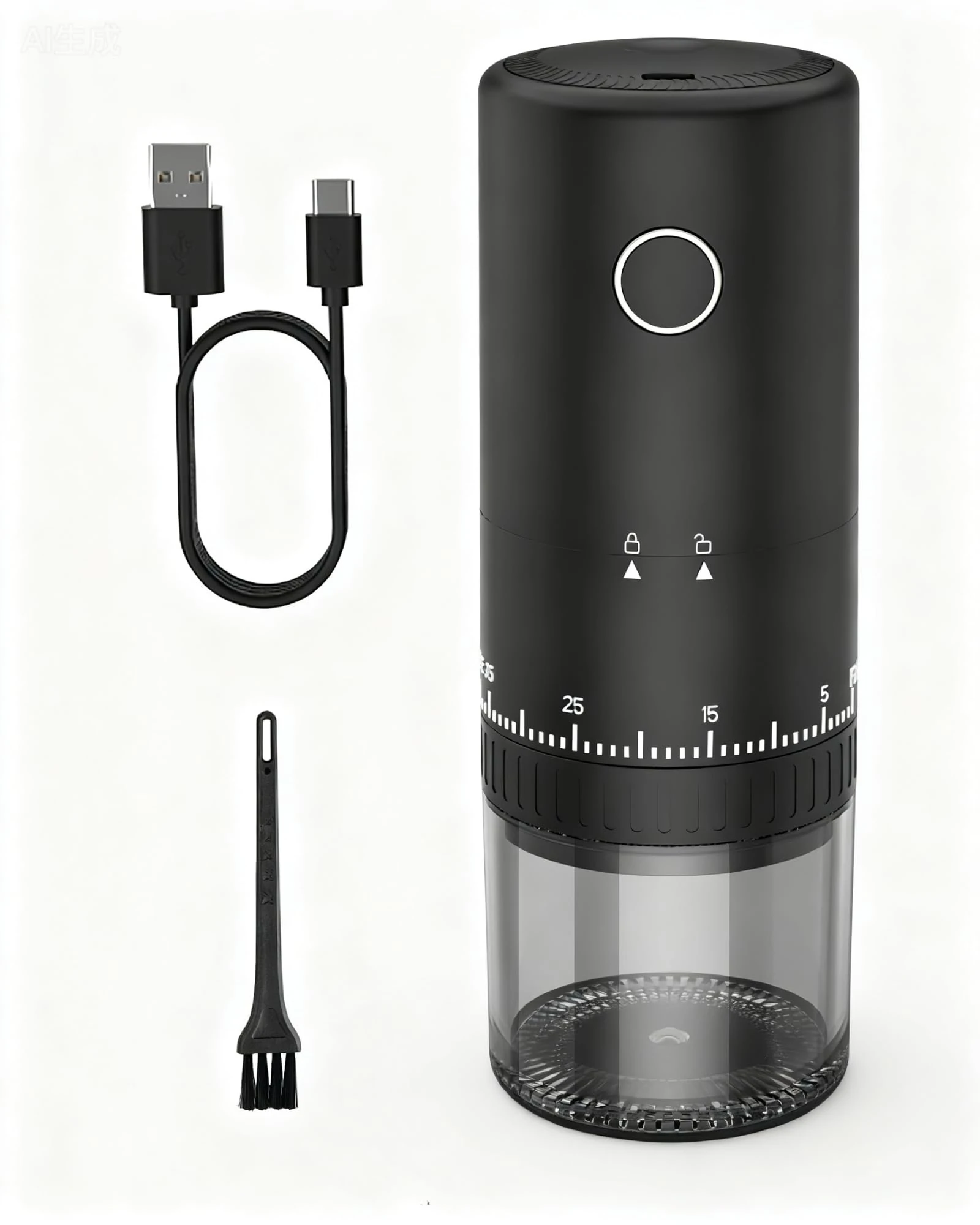 CEVING First Grind-While-Charging Rechargeable Coffee Grinder, 1.7X Faster Grinding with 38 External Adjustable Settings, Conical Ceramic Burrs & 2000mAh Battery, Portable for Travel, Camping, etc.