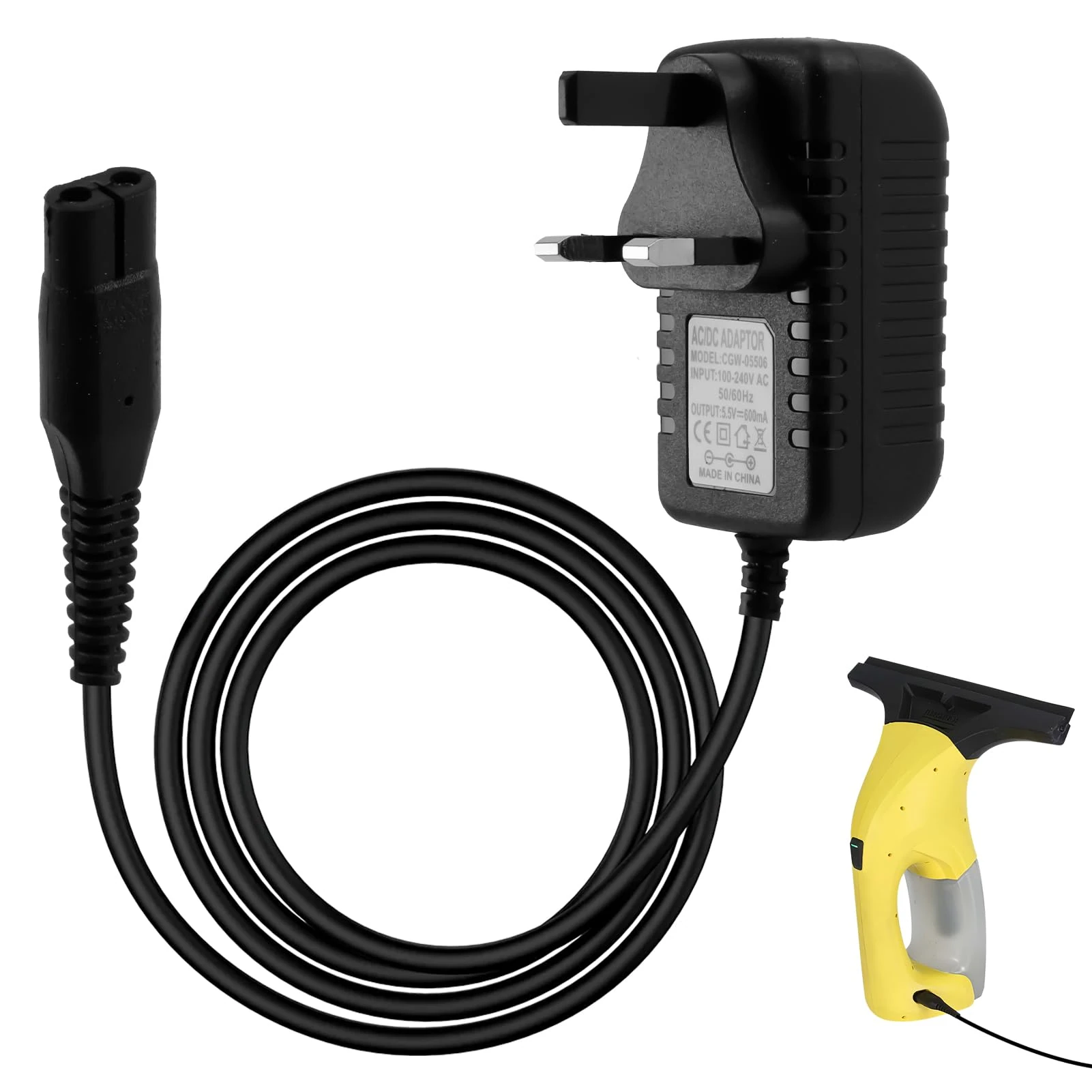 5.5V Charger for Karcher Window Vac Cleaner WV1, WV2, WV5, WV1 Plus, WV2 Plus, WV5 Premium, WV55, WV60, WV70, WV75 Plus Replacement Plug Charging Cable for Karcher Window Vacuum Cleaner, 5FT/1.5M